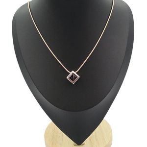 Garnet pendant on a snake chain
