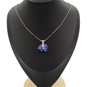 Azurite bead necklace with an azurite bear