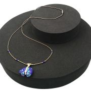 Azurite bead necklace with an azurite bear