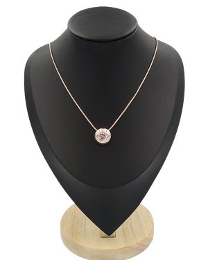 Cubic zirconia flower-shaped donut pendant