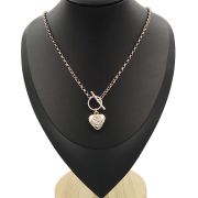Heart necklace with fob bar