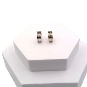 Chunky white gold huggie earrings