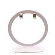 Chunky white gold huggie earrings