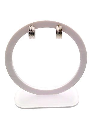 Chunky white gold huggie earrings