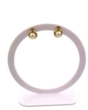 Cubic zirconia and pearl earrings