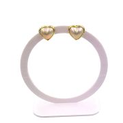 Heart-shaped mabé pearl earrings