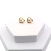 Heart-shaped mabé pearl earrings