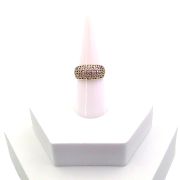 Dome ring with cubic zirconias
