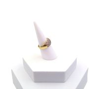 Dome ring with cubic zirconias