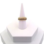 Dome ring with pavé set cubic zirconias