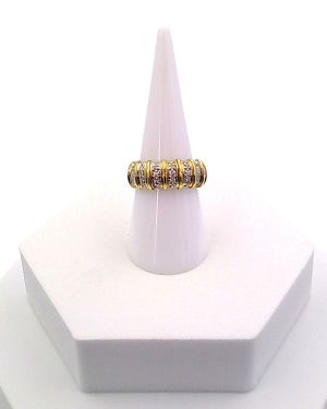 Dome ring with pavé set cubic zirconias