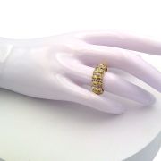 Dome ring with pavé set cubic zirconias